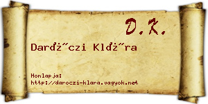 Daróczi Klára névjegykártya