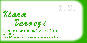 klara daroczi business card